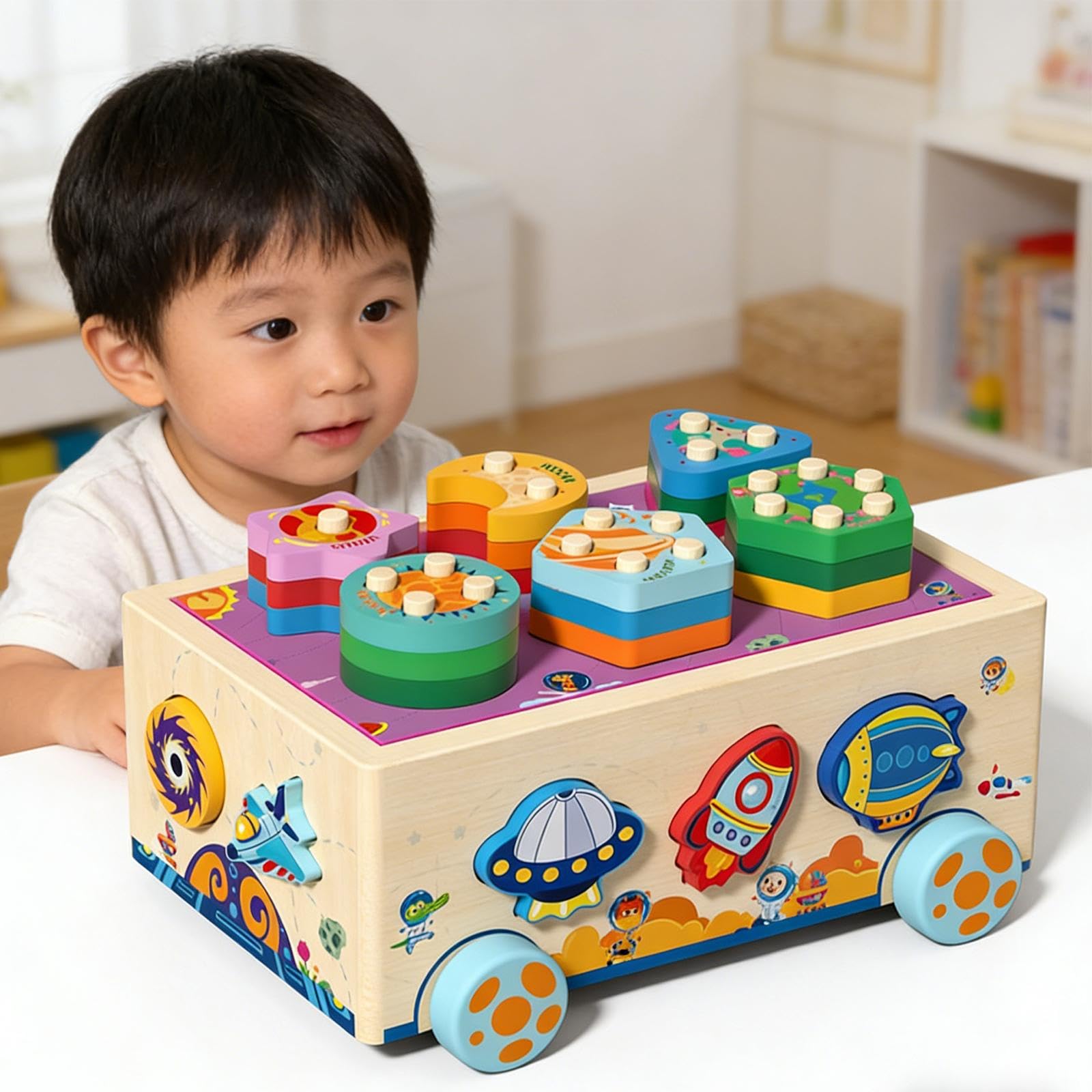 Perfeclan Juguete clasificador de Formas, Caja de emparejamiento para clasificar Formas, Juguetes educativos de motricidad Fina para el Aprendizaje temprano,