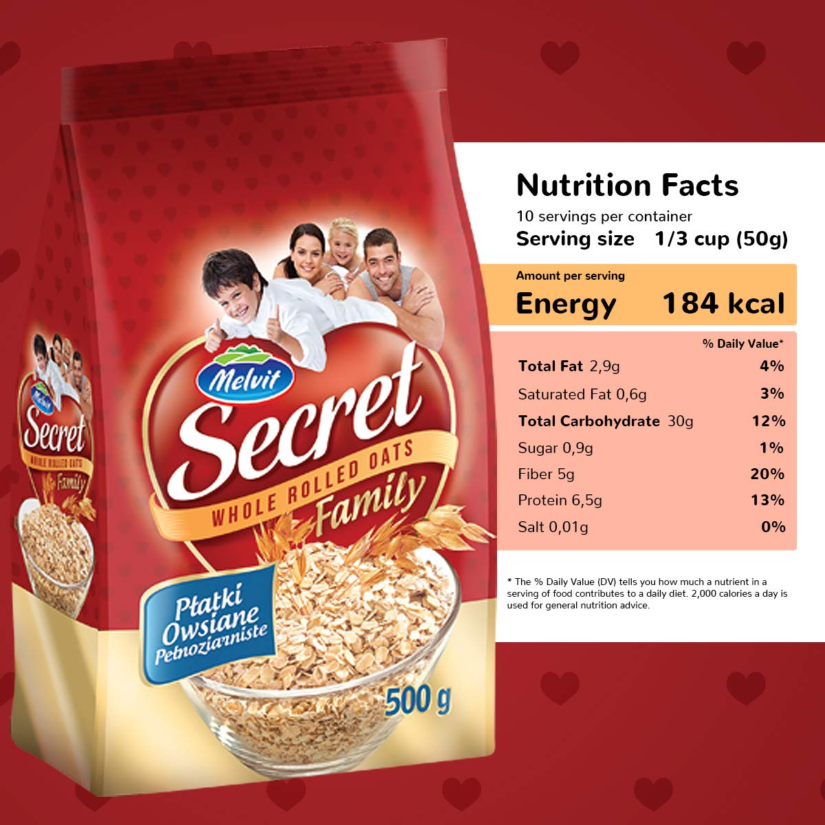 Whole Rolled Oats, Premium Quality, Twin Pack, 500gm X 2, by
