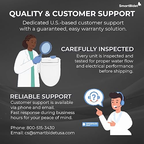Miniatura 15 de SmartBidet SB-2600 - Asiento para bidé eléctrico con mando a distancia, con calefacción electrónica, secadora de aire caliente y función de lavado