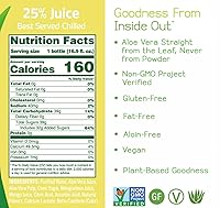 Vista 2 de ALO Aloe Vera Juice Drink ALLURE - Mangosteen + Mango 16.9 fl oz, Pack of 12 Plant-Based Drink with Real Aloe Pulp