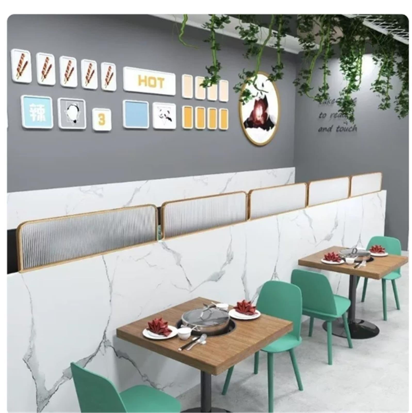 Separador De Restaurante 5mm Grosor Estriado, Valla Baja Mostrador