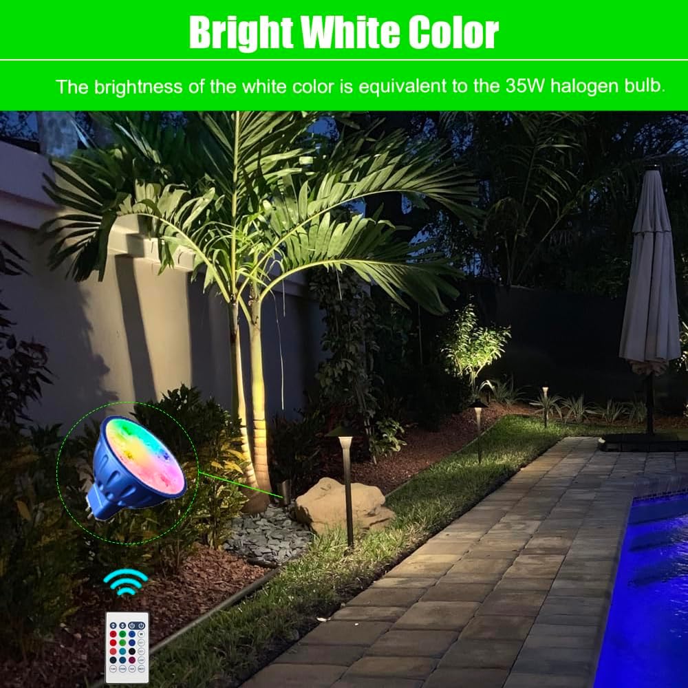 Brass Pond Light LED Underwater and RGBW Color Changing MR16 LED Bulbs