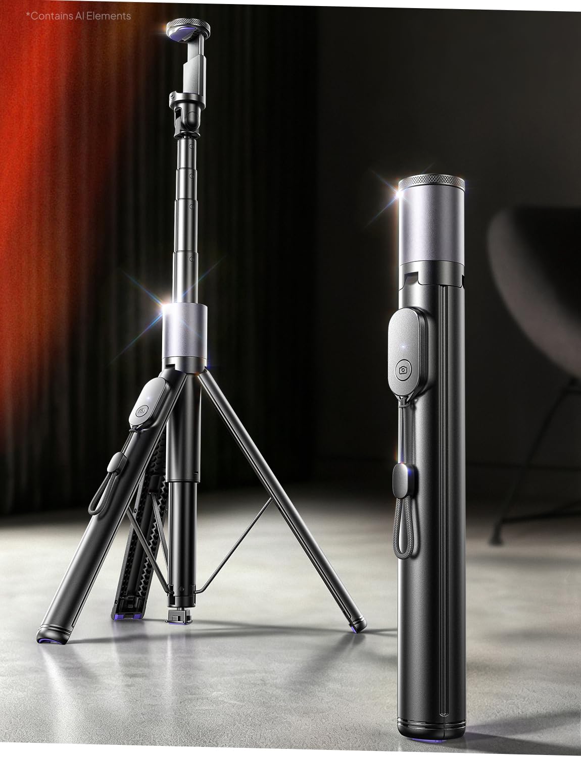 LISEN (LISEN Direct) LISEN Tripod for iPhone 17 Pro Max Selfie Stick 67" 0.01s-Open with Remote