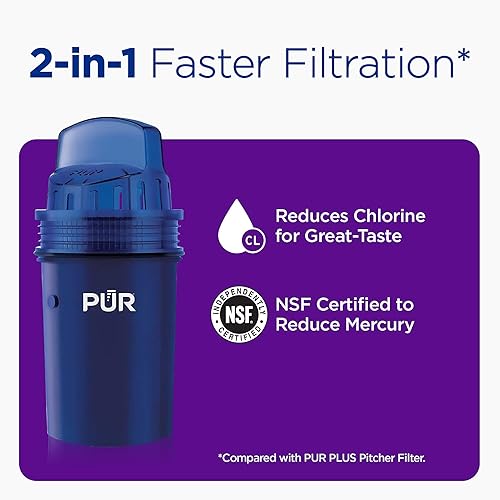 Miniatura 3 de PUR Dispensador de jarra con filtro de agua clásico, 30 tazas, transparente Blanco