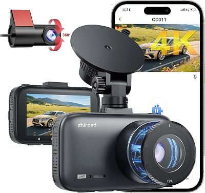 4K Dual Dash Cam with CPL Filter,Dash Cam Front and Rear,5G WiFi, APP Control, Free 64GB Card,3" IPS Screen, Super Night Vision, 24H Parking Mode, G-Sensor, WDR, Loop Recording,Time Lapse Mode