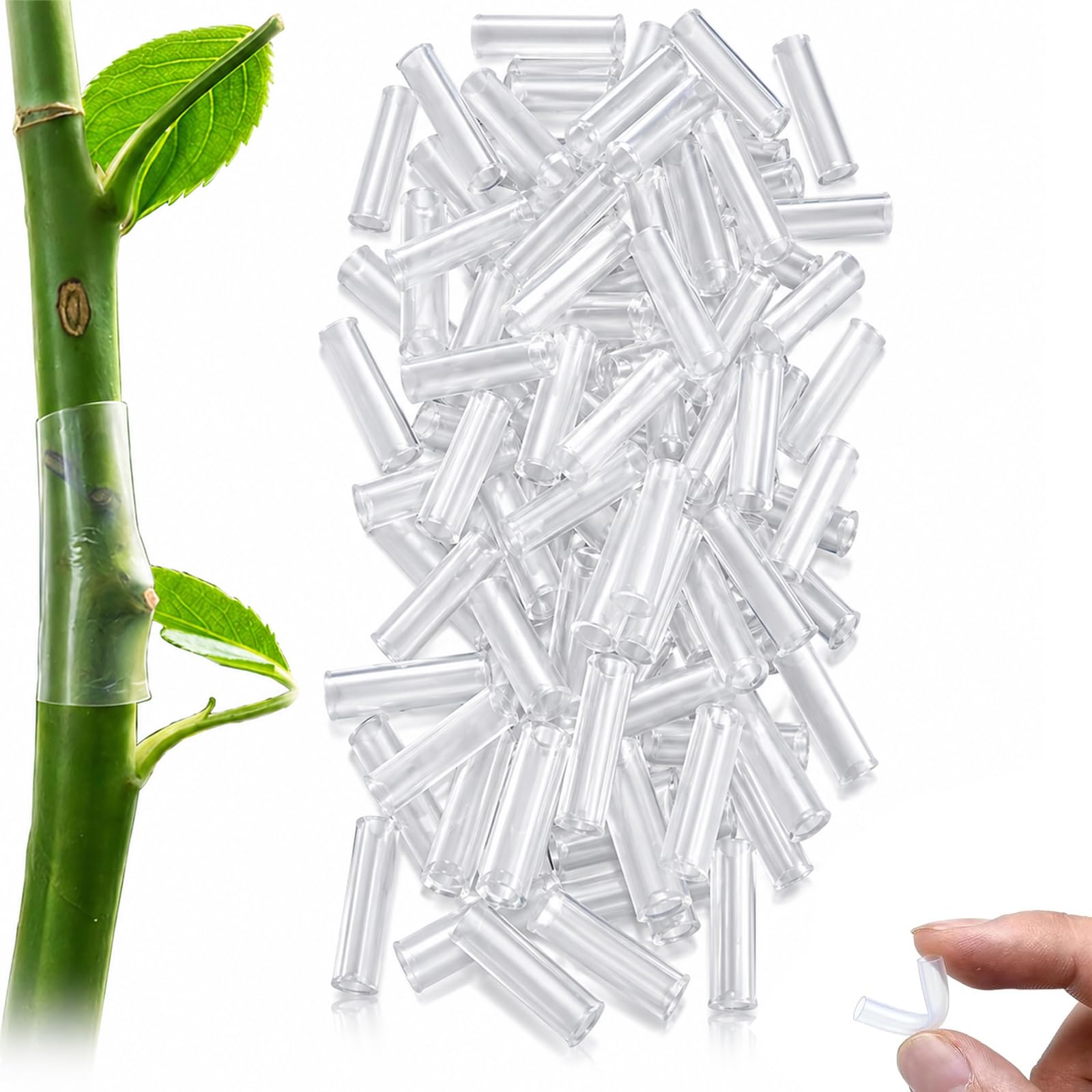 Dotshnk 240Pcs Silicone Grafting Tubes, 3-7.5mm Plants Tree Tubes Grafting Tape Tools Kit Protective Wrapping Sleeve Promote the Healing of Fruit Tree Wounds for Plant Grafting