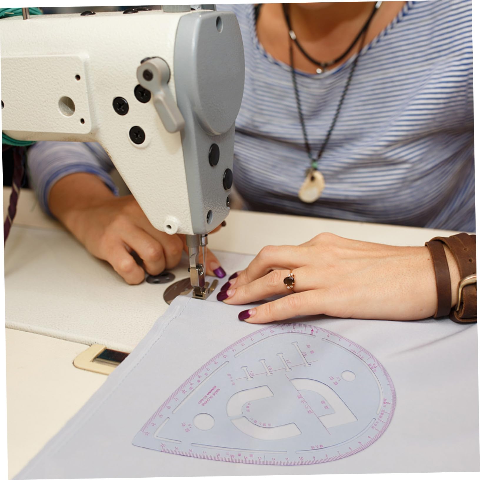 Juego de Reglas de Costura de Plástico Rosa para Confección y Patchwork, 6 Piezas Curvas para Diseño y Corte Preciso en Ropa