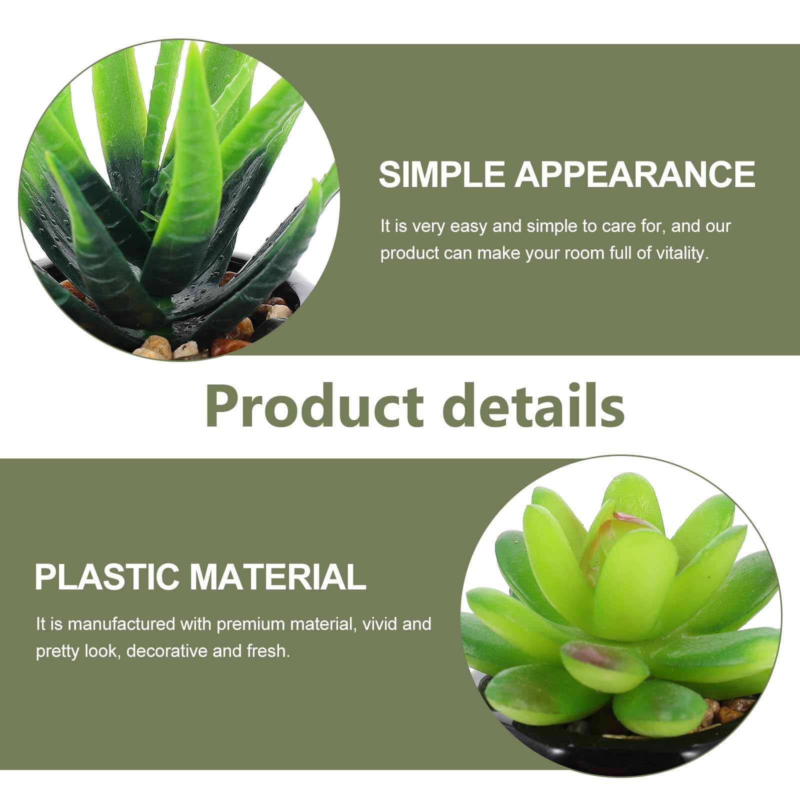 TOYANDONA Plantes Succulentes Artificielles en Pot, Lot de 4, Décoration