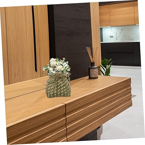 Miniatura 5 de Cesta de bambú para cocina, cesta de frutas, asas de mimbre blanco, tapa tejida, estilo aleatorio pequeño