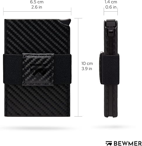 Miniatura 3 de BEWMER Cartera blindada con 3 tarjeteros de crédito blindados  Cartera ultra delgada para hombre con clip para dinero  Protección de cartera RFID