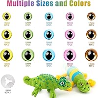 Vista 2 de MUCUNNIA 80 ojos de seguridad de plástico de 0.47 a 0.70 pulgadas para ojos de gato Amigurumi para manualidades, ojos de seguridad para muñeca