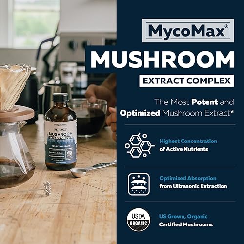 Miniatura 2 de MycoMax Complejo de hongos  70% beta-glucanos, suplemento de hongos de máxima potencia, cultivo en Estados Unidos + extracción ultrasónica  Melena