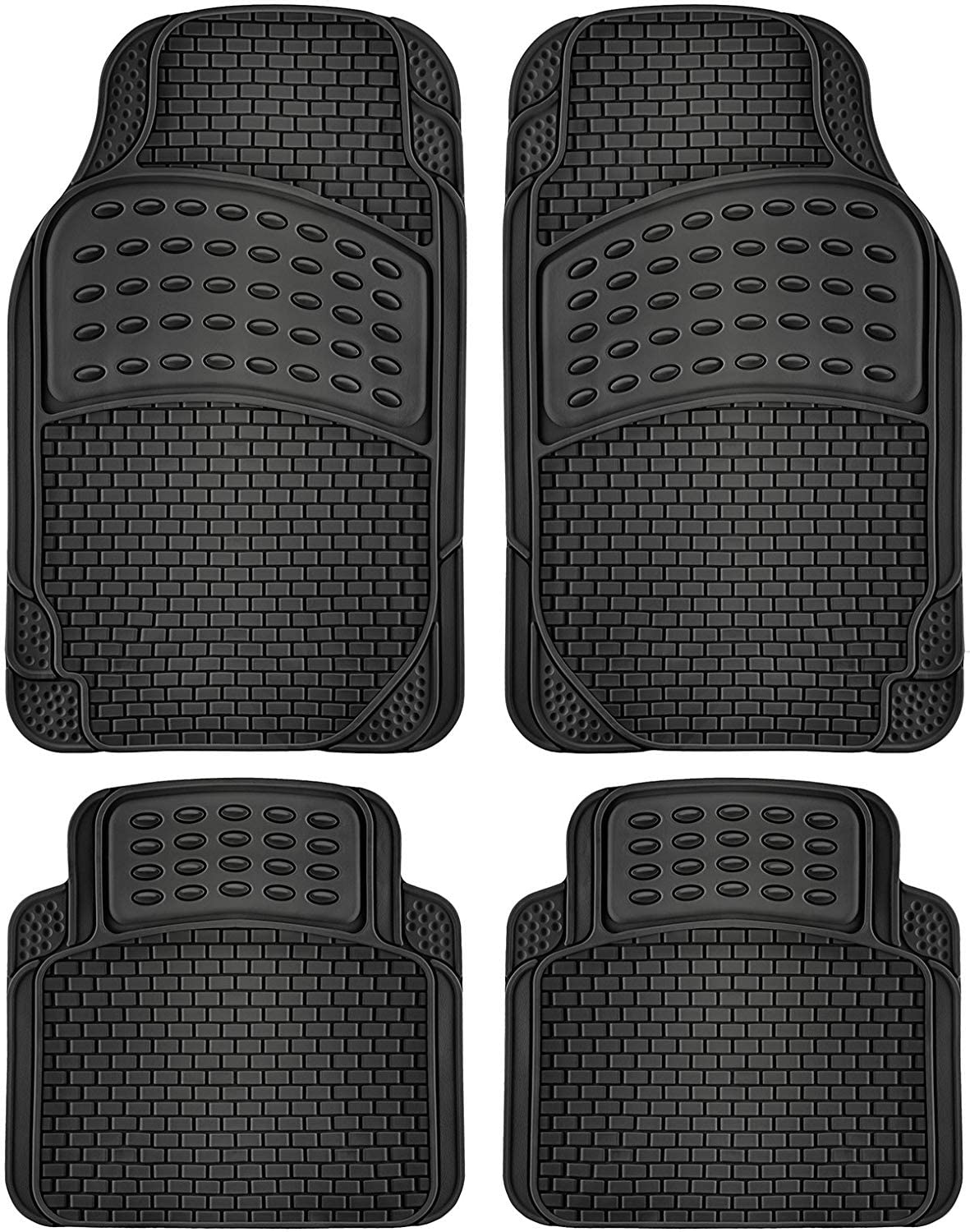 Nyxi 5 Piece Rubber Car Mat XL Boot Mat (Front + Rear + Boot Mat 137cm X 110cm) Universal Non-Slip Deep Dish Heavy Duty for Cars SUV Truck and VAN, Water Proof, All Weather — view 9