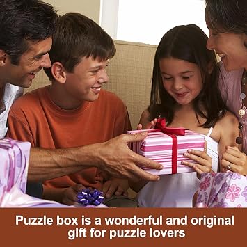 3D Wooden Puzzle Box - Advanced Brain Teaser - Reusable & Portable - Perfect for Birthday Parties & Family Nights - Money Box - Double Surprise