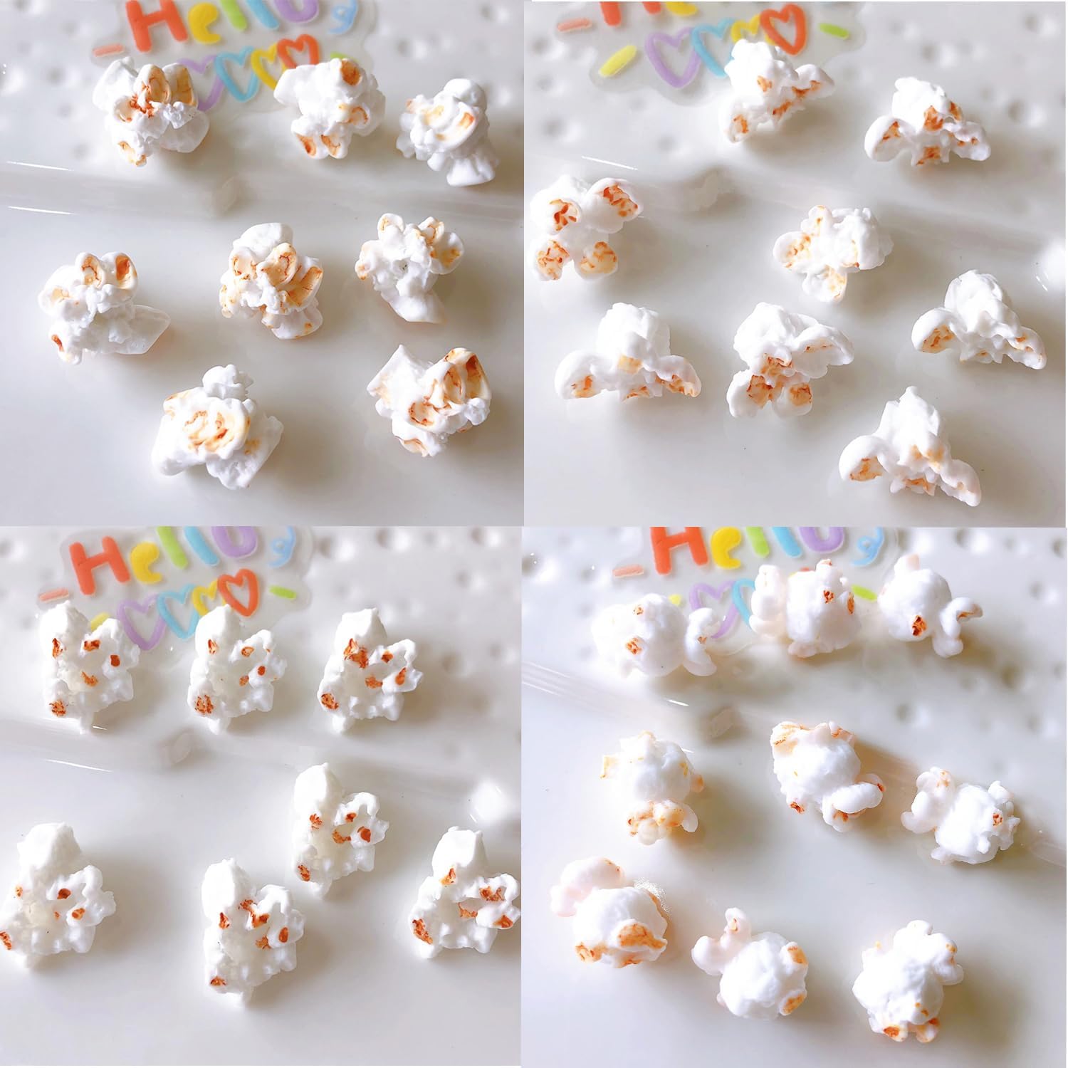 Simulation Popcorn Resin Popcorn Charm for Jewelry Making DIY Decoration