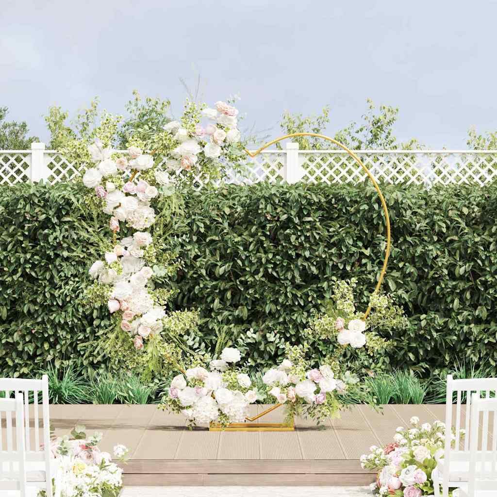 Hochzeitsbogen Gold 195 x 35 x 211 cm Stahl Pergola Garten Outdoor Dekoration für Hochzeiten, Gartenpartys und Events mit wetterfester Konstruktion