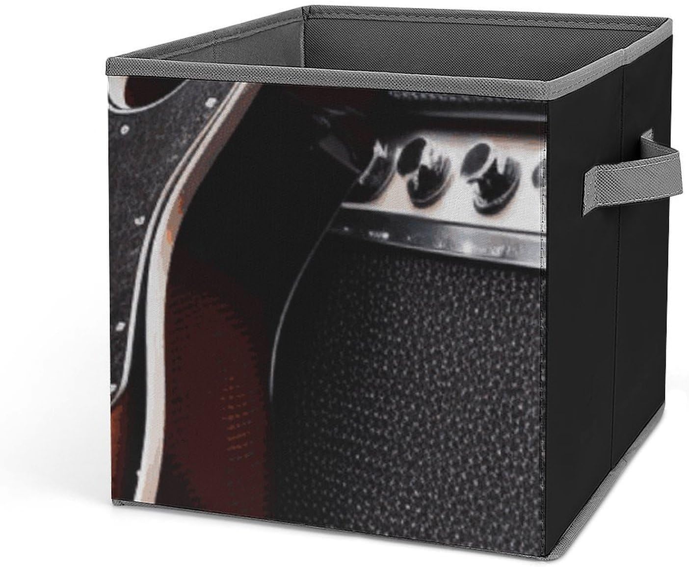 Storage Bins Musical Instrument Guitar Storage Boxes with Double Handles Storage Cube Organizer for Clothes Foldable Closet Organizers Storage Containers for Shelves 10.6 Inch