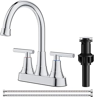 FORIOUS Chrome Bathroom Faucet Centerset, Chrome Faucet for Bathroom Sink
