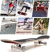 Vista 7 de ChromeWheels Monopatín de 31 pulgadas, doble patada, monopatín crucero, longboard de 8 capas de arce, para niños y principiantes