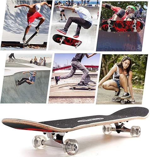 Miniatura 25 de ChromeWheels Patineta de 31 pulgadas, patineta de doble patada, tabla Cruiser Longboard de 8 capas de arce para niños y principiantes