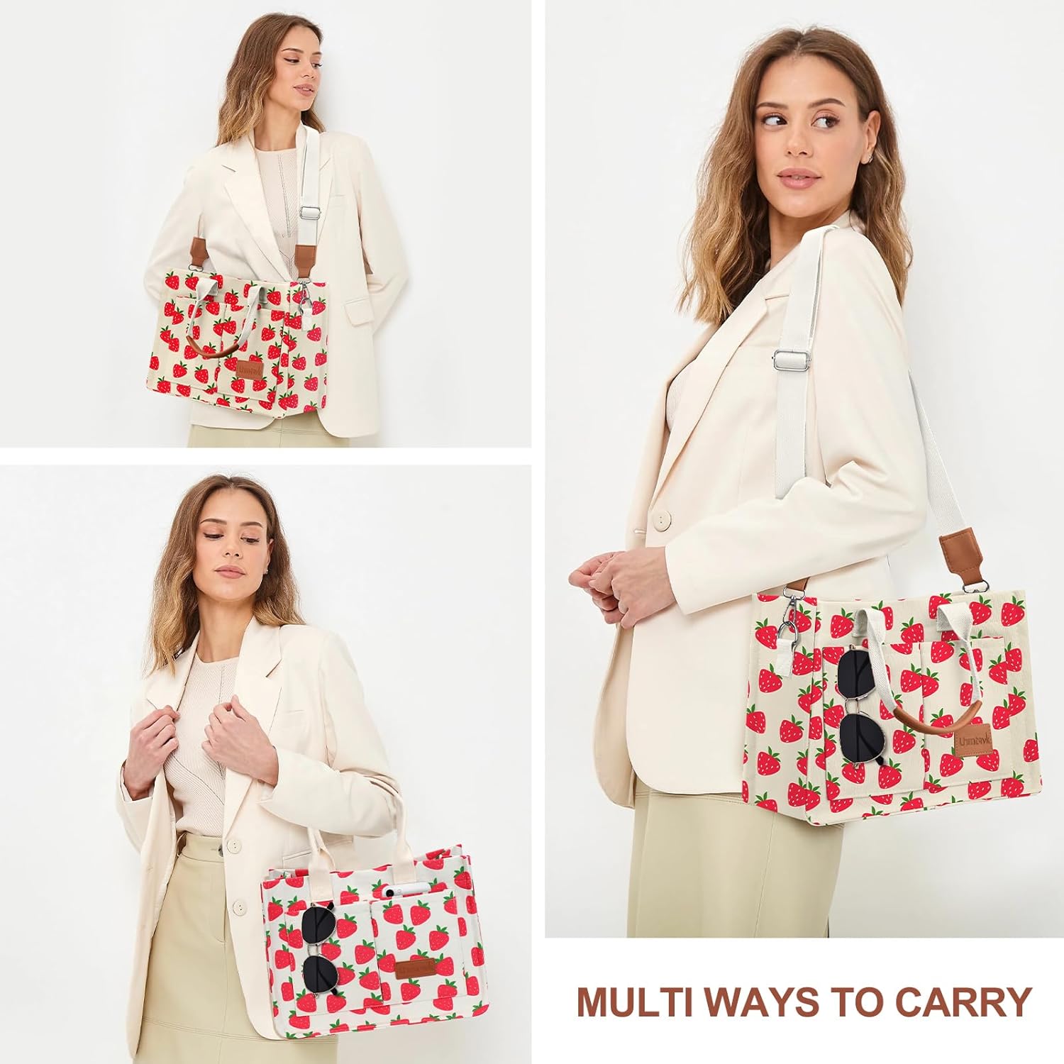 Canvas Tote Bag for Women, Large Work Purses Bible Tote - Image 2