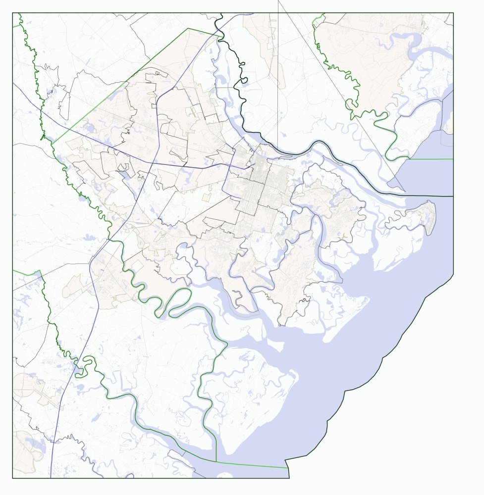 Chatham County, GA ZIP Code Map Not Laminated