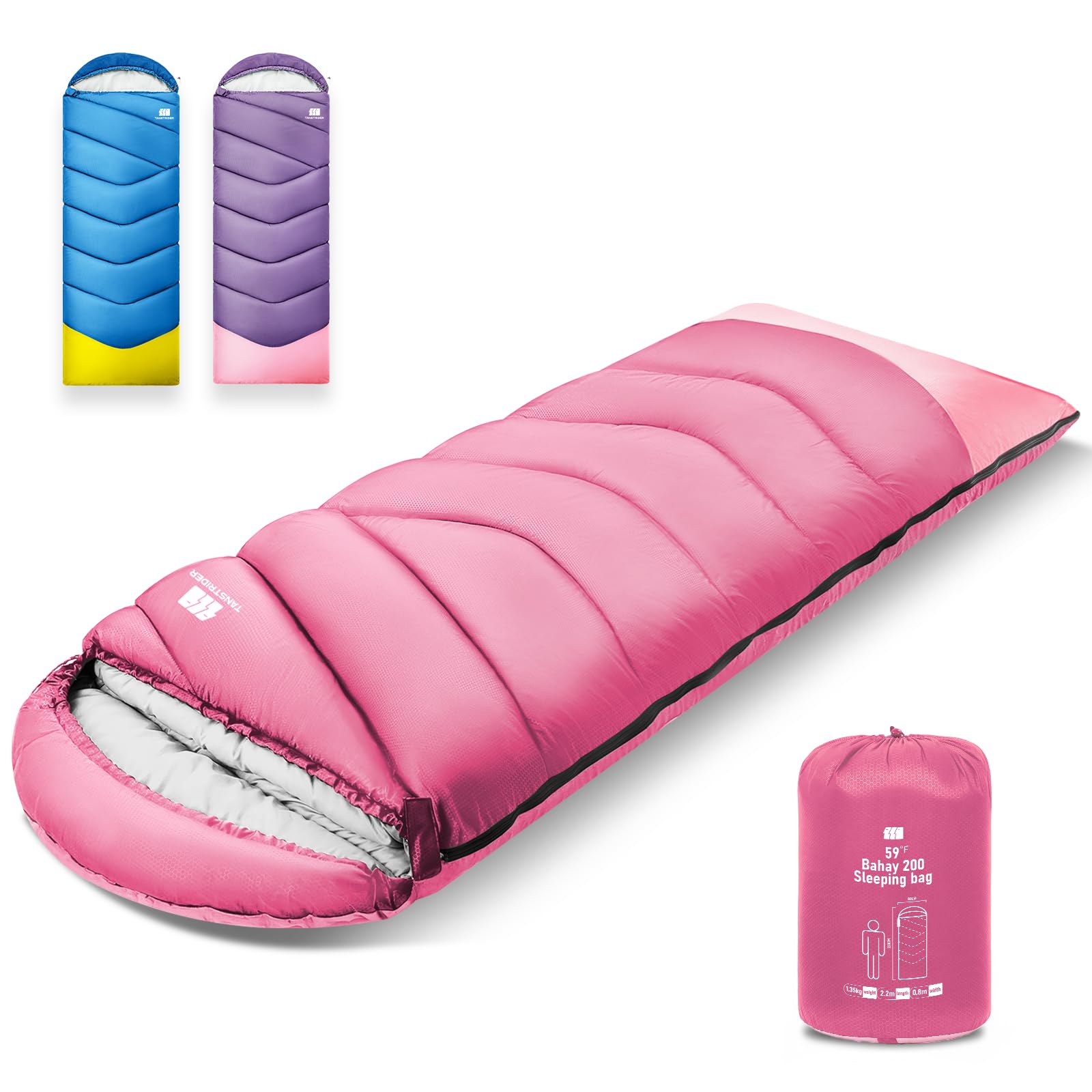 Schlafsack für Erwachsene,Schlafsack Winter, Schlafsäcke,Leichter (1.35 kg), Tragbarer & Wasserdichter Schlafsack mit Kompressionsbeutel für Camping, Wandern, Reisen, Outdoor & Indoor