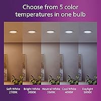 Vista 6 de PHILIPS LED 60W Slim 6-inch Canless Downlight 2-Pack Selectable White Multi-CCT 1000 Lumen (11.5W = 60W) Dimmable No Housing Required