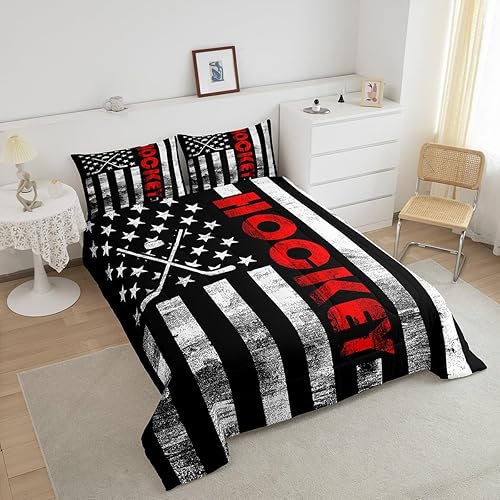 Vista 180 de Juego de edredón de bandera estadounidense, juego de ropa de cama tamaño Queen, juego de ropa de cama militar con armas del ejército para niños