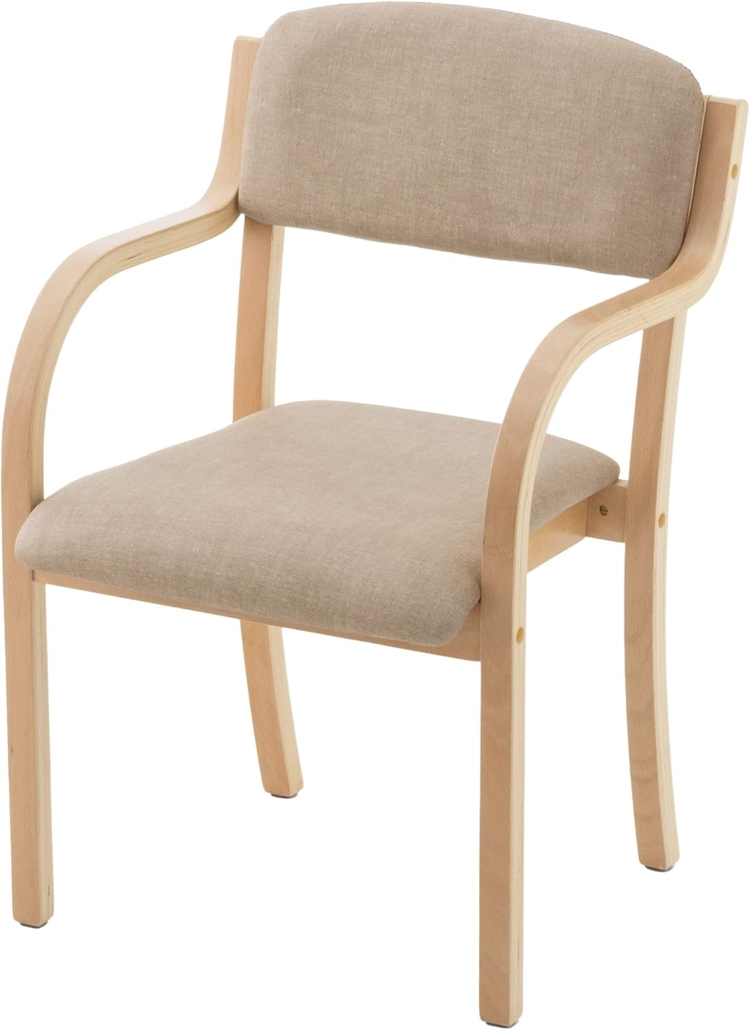 Takeda Corporation TK-SKC4863BE (Chair, Stack, Armrest) Beige, 21.3 x 21.9 x 32.7 inches (54 x 55.5 x 83 cm), Stacking Chair, Beige
