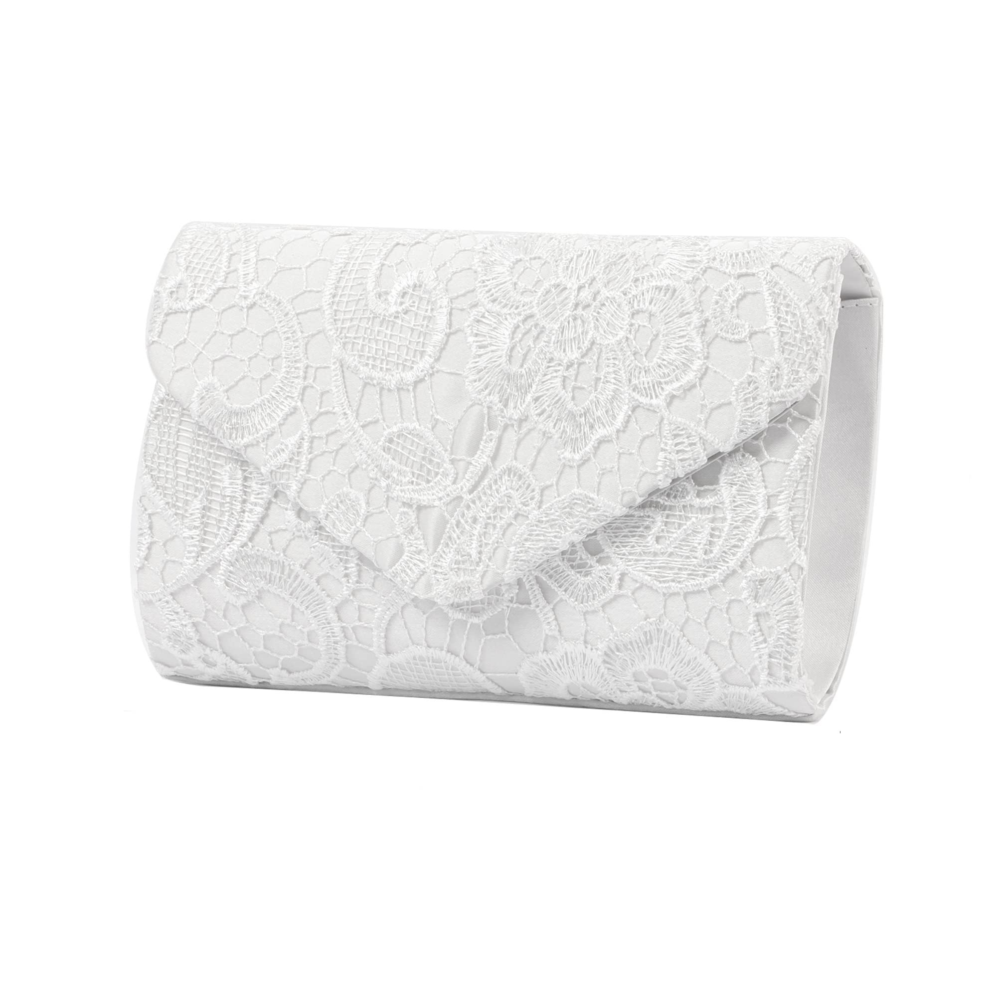 Damen Abendtasche Spitze Clutch Elegant Hochzeit Taschen Umhängetasche Handtasche Satin Bag und Party Ball Abend Handtasche Brauttasche Schultertasche
