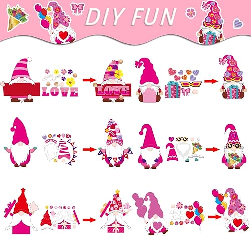 Miniatura 3 de chiazllta Paquete de 30 kits de manualidades para el día de San Valentín manualidades de gnomo para niños en edad preescolar juego de manualidades