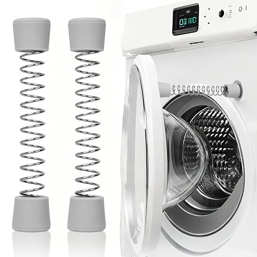 Front Load Washer Door Prop, 2 Pack Magnetic Washer Door Prop Door Holder with Flexible Spring & Adhesive Metal Discs, Removable Washer Door Stopper Keep Washing Machine Door Open to Prevent Odors