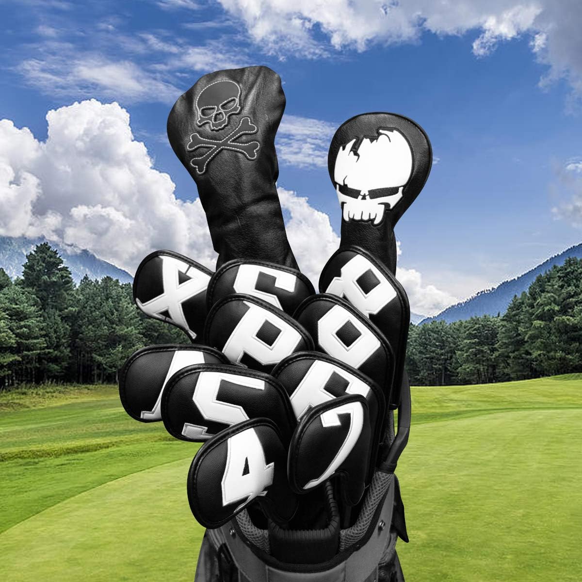 Montale Golf Iron Covers 10pcs, Golf Iron Head Covers Leather Golf Iron Covers Set Colorful Golf Iron Headcovers,Golf Club Head Covers for Iron Customize & Non-Customiz