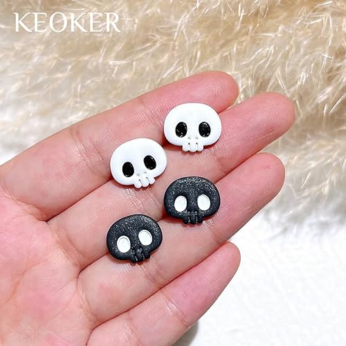 Miniatura 9 de KEOKER Cortadores de arcilla polimérica de Halloween, 10 formas para joyas, aretes, calabaza, tachuelas incluidas