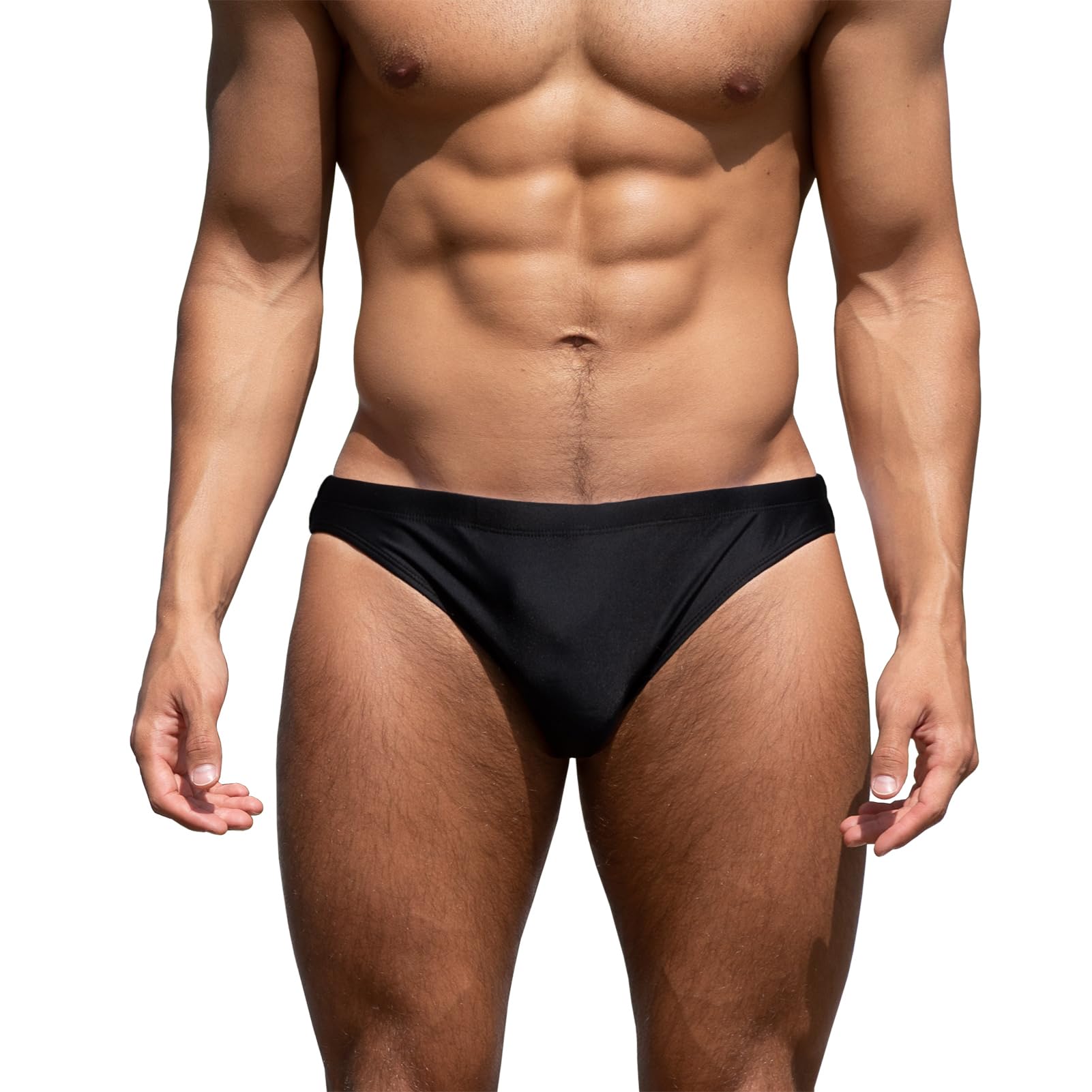 - Mens Bikini Swimwear Low Rise Swim Briefs Solid Bathing Suit Sexy Swimsuit with Elastic Drawstring