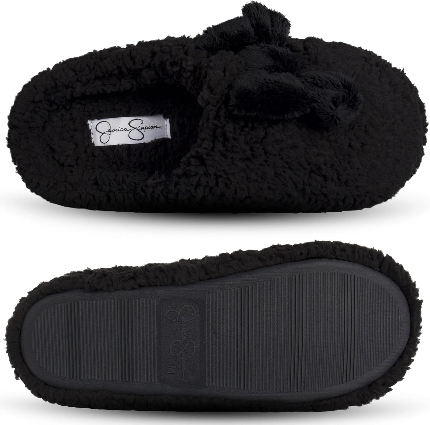 Jessica Simpson womens Plush Marshmallow Slide on House Slipper Clog With Memory Foam