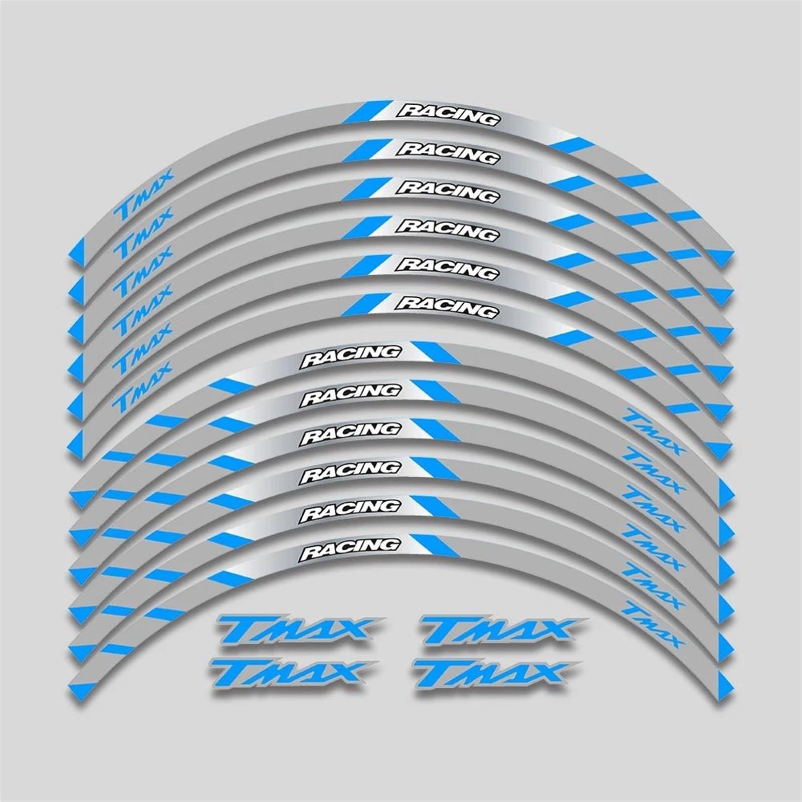 Stickers Motorcycle Stickers Night Reflective Decorative Wheel Rim for Yamaha T MAX500 T-MAX530 XP500 XP530(Style 7)