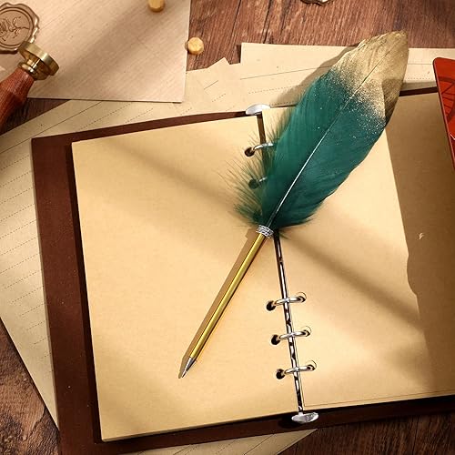 Miniatura 4 de Honoson 40 bolígrafos de pluma a granel de 0.028 in con plumas de tinta de 0.028 in, vintage, refinado, para escribir, invitados, firma, regalos de