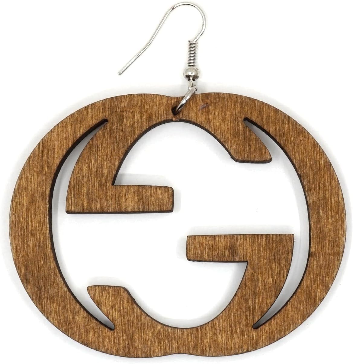 Teri's Boutique Double G Letter Wooden Wood Fashion Jewelry Women Dangle Earrings - Image 2