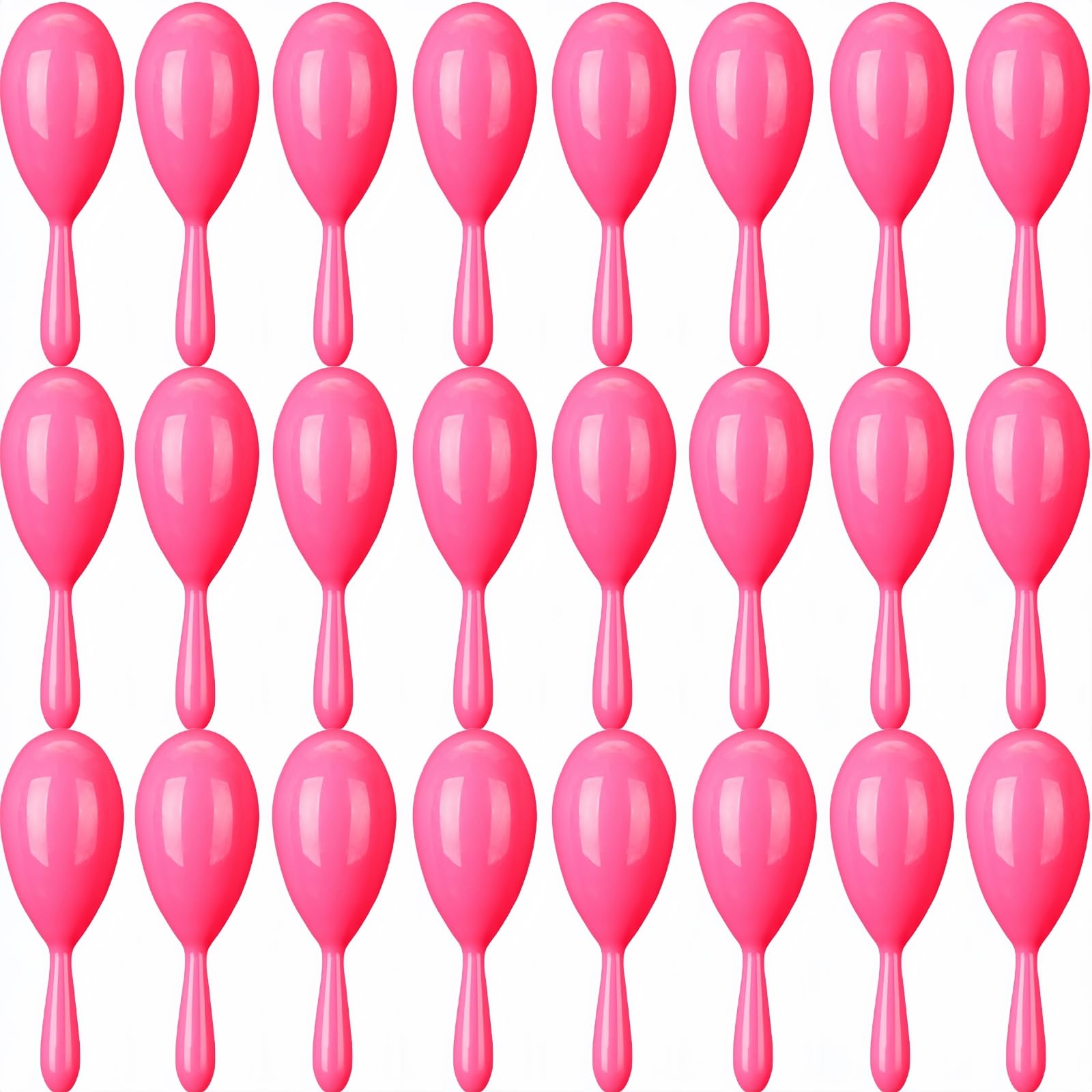 GCQJOQ 24 Pcs Maracas, 4.3 Inch Plastic Maracas for Mexican Fiesta, Luau Party, Wedding, Birthday, Cinco De Mayo Fiesta Themed Party Supplies (pink)