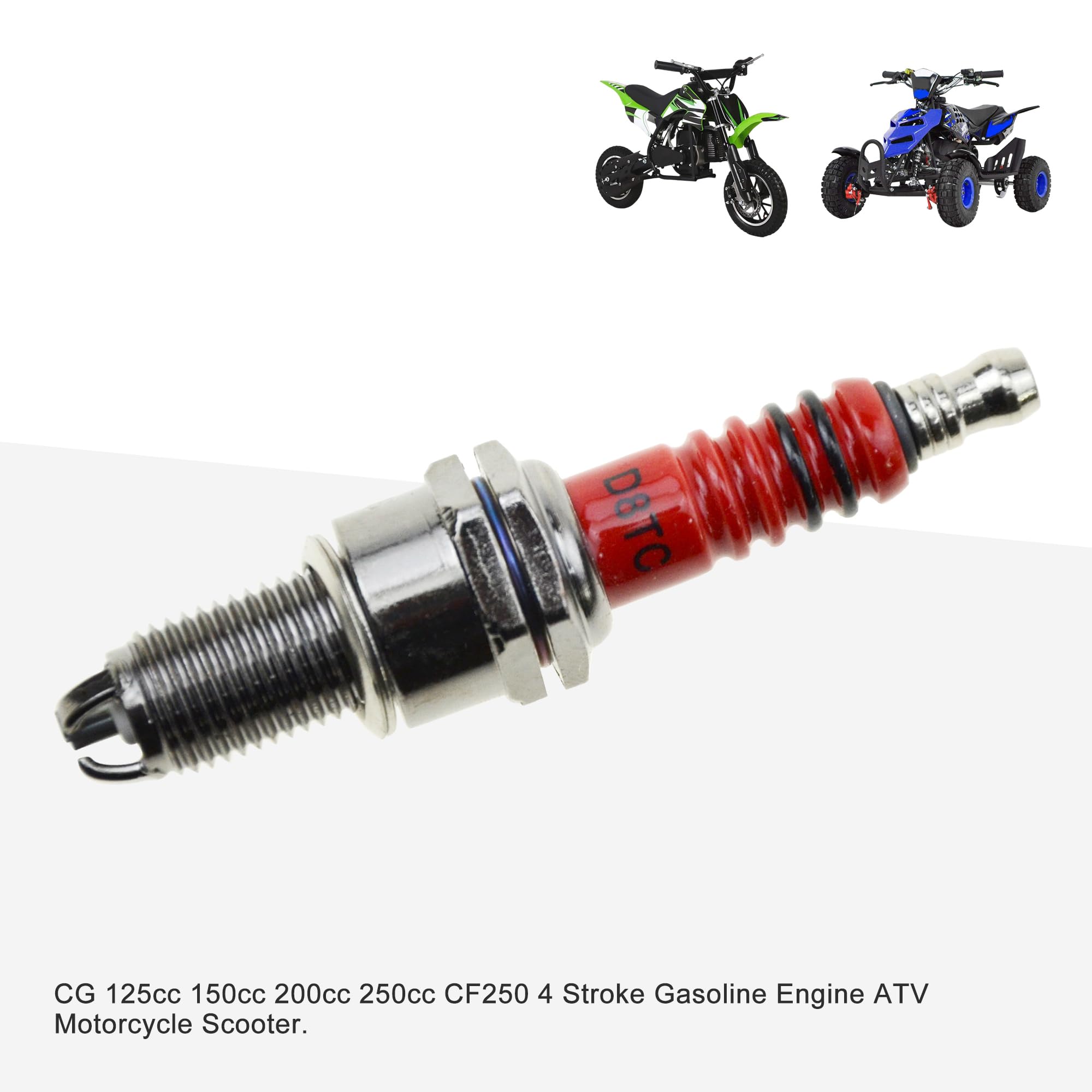 Bougie D'allumage Iridium Power D8TC GOOFIT Rouge - Pour Scooter, Moto, ATV, Quad, Kart - 13