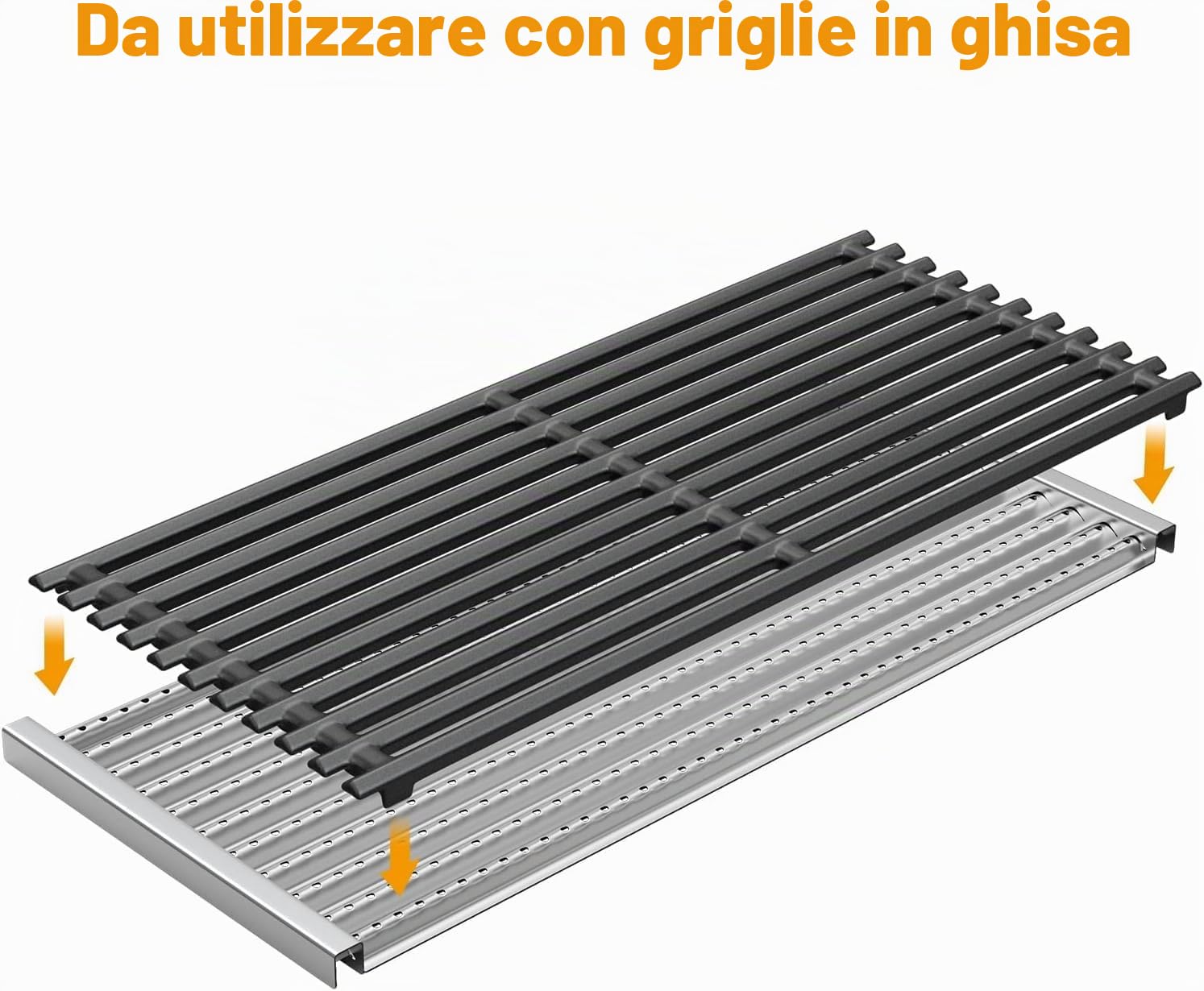 BBQ-PLUS Piastra emettitore a raggi infrarossi per grill Charbroil 463242515, 463367016, 463242516, 466242515, 466242615, 463243016, 463367516, 466242516, 46624242424. 2616, 463346017, acciaio
