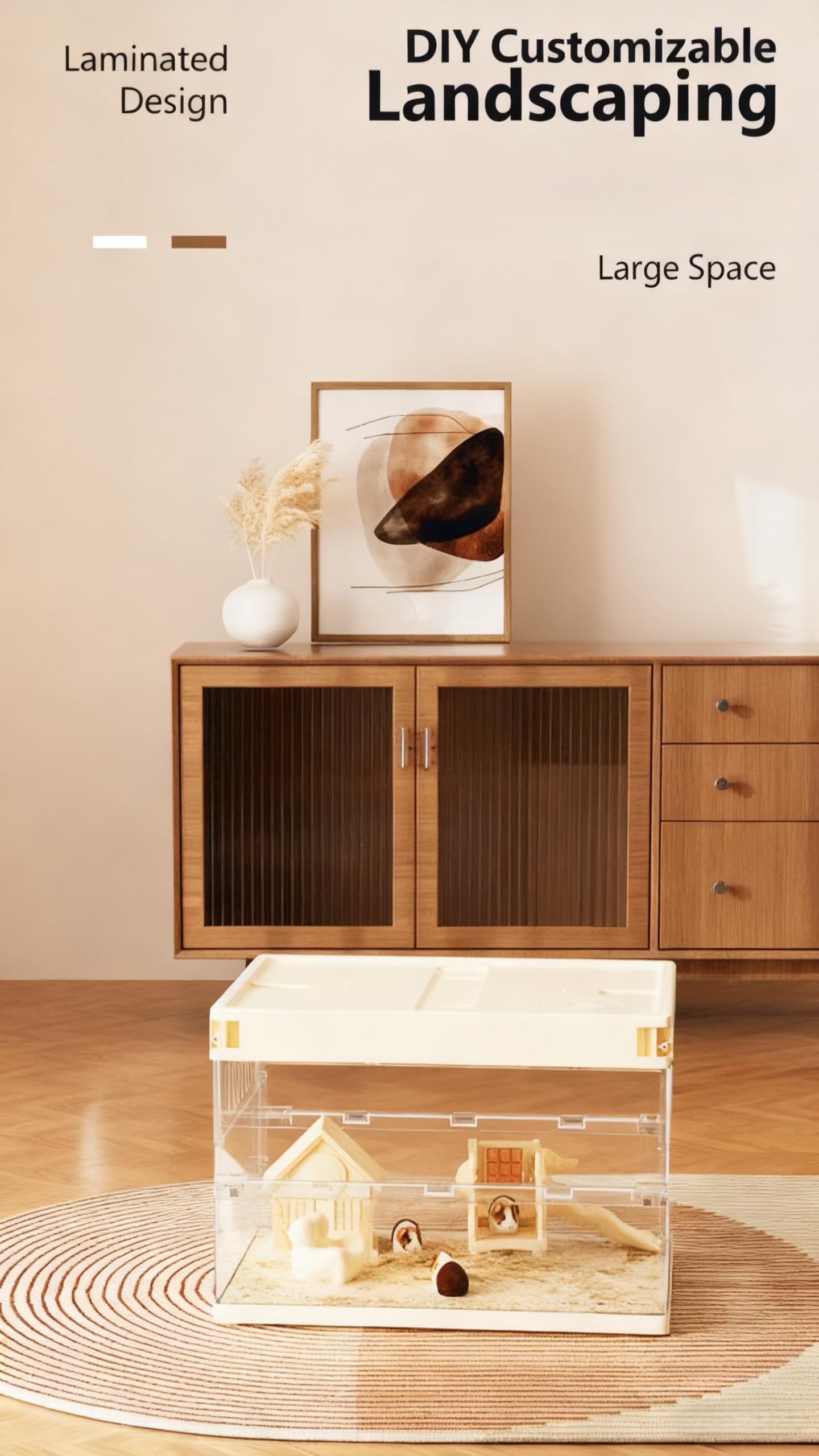 Garvee Cage à Hamster Transparente, Toit Plat, Kit Débutant 7 en 1
