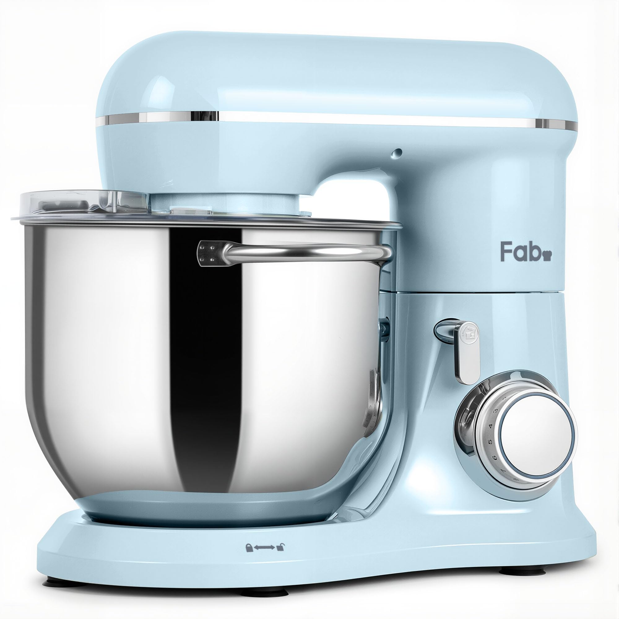 Fab by Kitchen in the box Stand Mixer, 8L Electric Food Mixer with 10 Speeds, 2000W Kitchen Appliance for Home Baking with Dough Hook, Whisk, Beater (Blue)