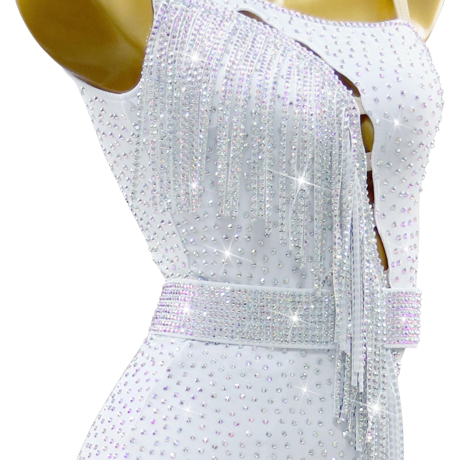 Sukienki Do Tańca Latynoskiego Dla Kobiet Personalizacja Hollow Profesjonalny Kostium Do Tańca Rumba Praise Rhinestone