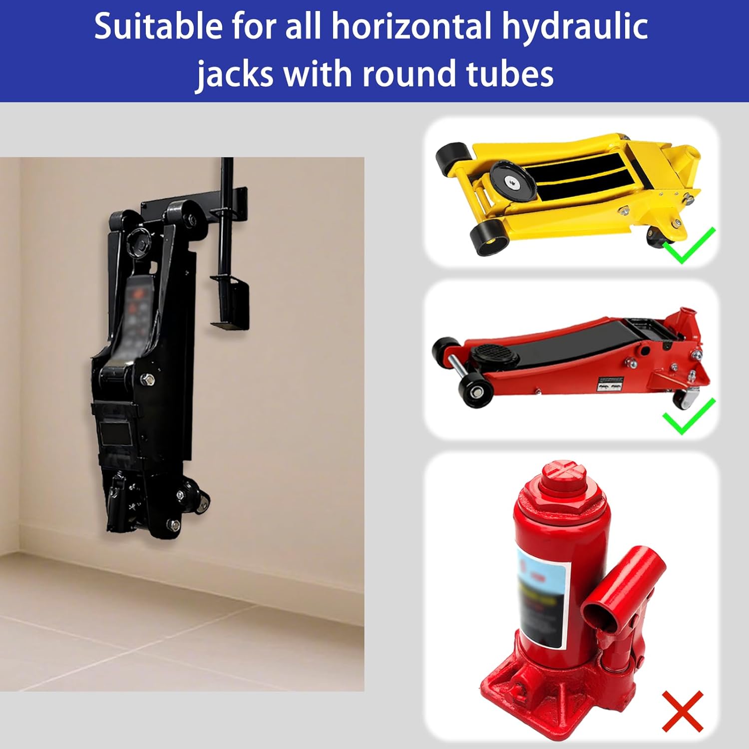Floor Jack Wall Mount Organizer Brackets, Garage Tool Hangers Jack Stands Holder, Storage Rack Hydraulic Trolley Jack Stand Accessories
