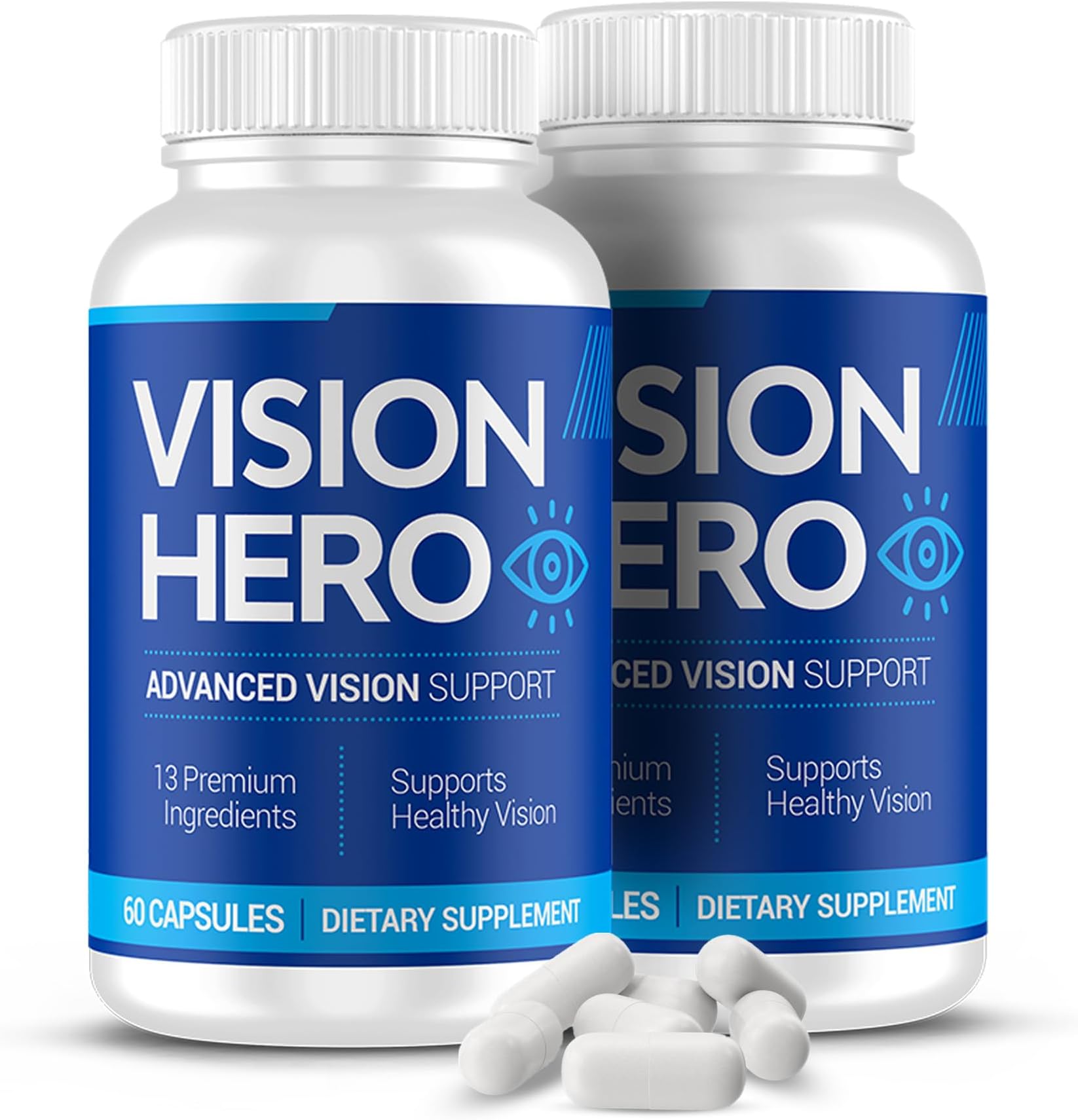 Vision Hero Advanced Vision Support, Eyes Supplements - 60 Capsules Eye Health Supplements for Adults (Pack of 2)
