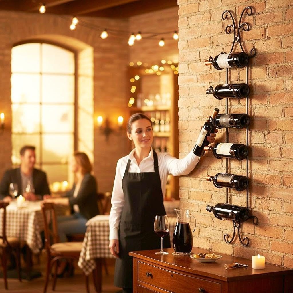 DanDiBo Weinregal Wand Metall Flaschenregal Schmal Regal 6 Flaschen 568 Wine Rack Weinflaschenregal Bar Wein Regal Getränkeregal Flaschen