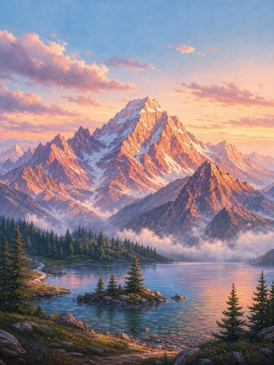 Diamond Painting Montaña, Manualidad Creativa y Relajante 100x130cm C8-128